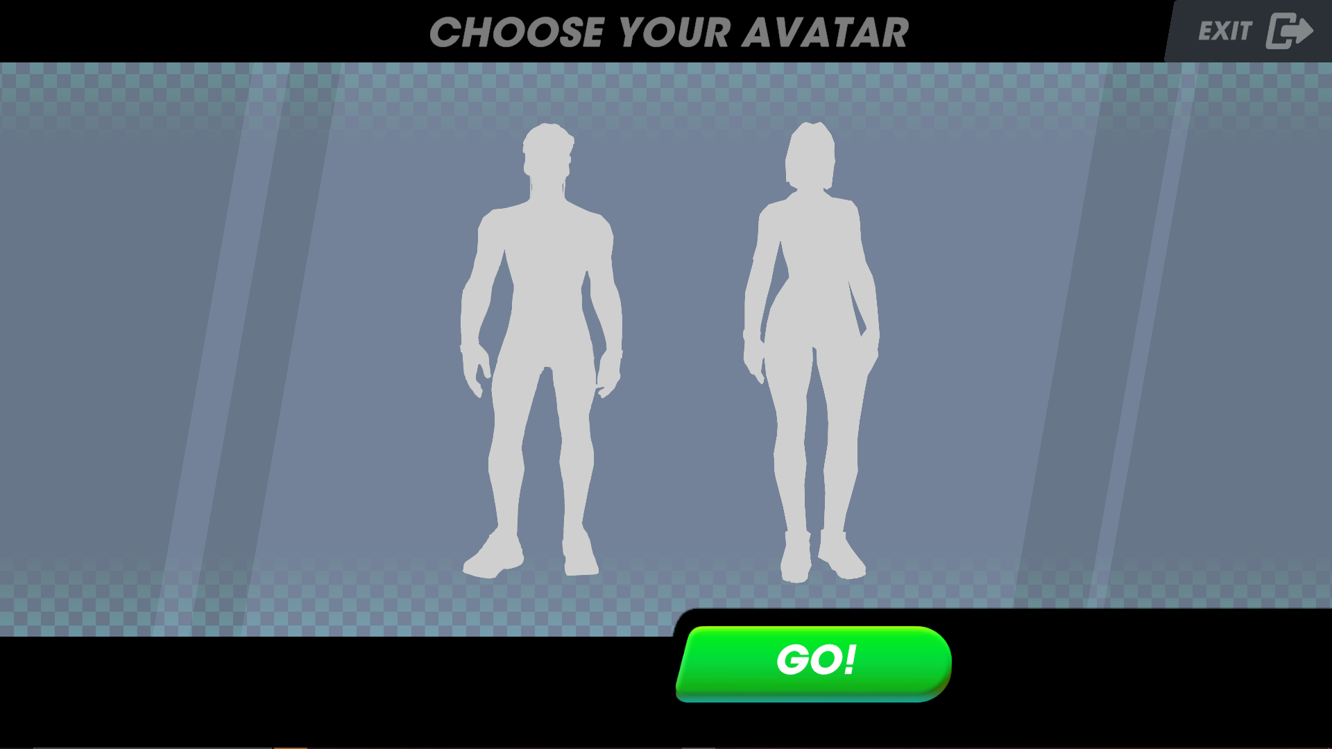 screenshot of body shape selection screen